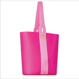Juicy Couture Y2K Hot Pink Striped Bucket Tote Bag